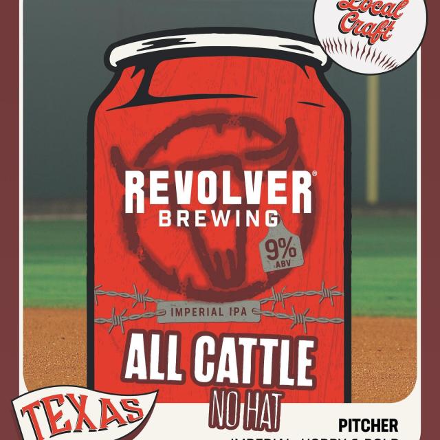 Yeeeee haw, DFW — opening day for our hometown baseball team is THIS week! ⚾️🍻

We can’t wait to meet you at @revolverbrewhouse to cheer on our guys as they take the field. And there’s no better way to do it than with a Revolver Brewing beer in hand.

Today’s feature: our pitcher, All Cattle No Hat Imperial🤠 Stay tuned TOMORROW…. we have a new player joining our Revolver lineup, and we aren’t just talking baseball positions…. 👀🍺